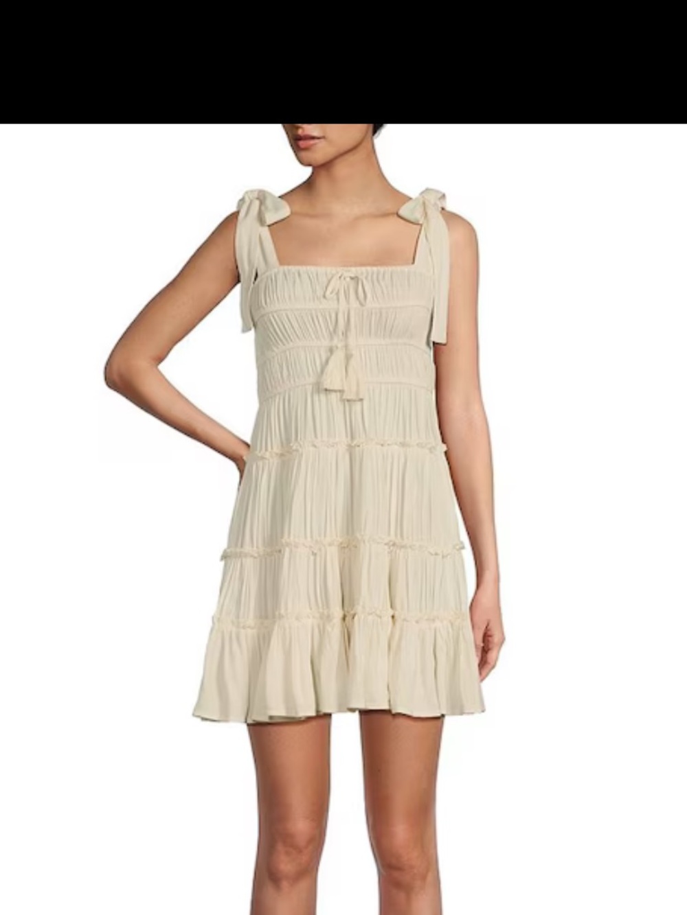 Chelsea & Violet New w Tag Ivory Sz S Tie Shoulder Dress Boho Bridal Brunch